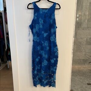Elegant Blue Lace Dress